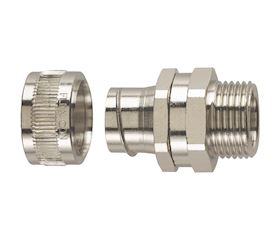 FU S - Straight Metal Fitting with Rotatable External Thread, Nickel-Plated Brass